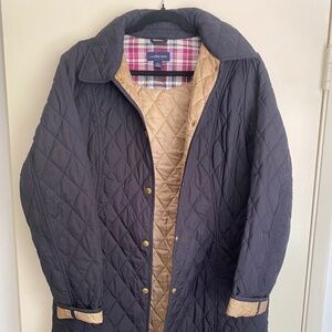 Lands' End Quilted Blue Coat - L
